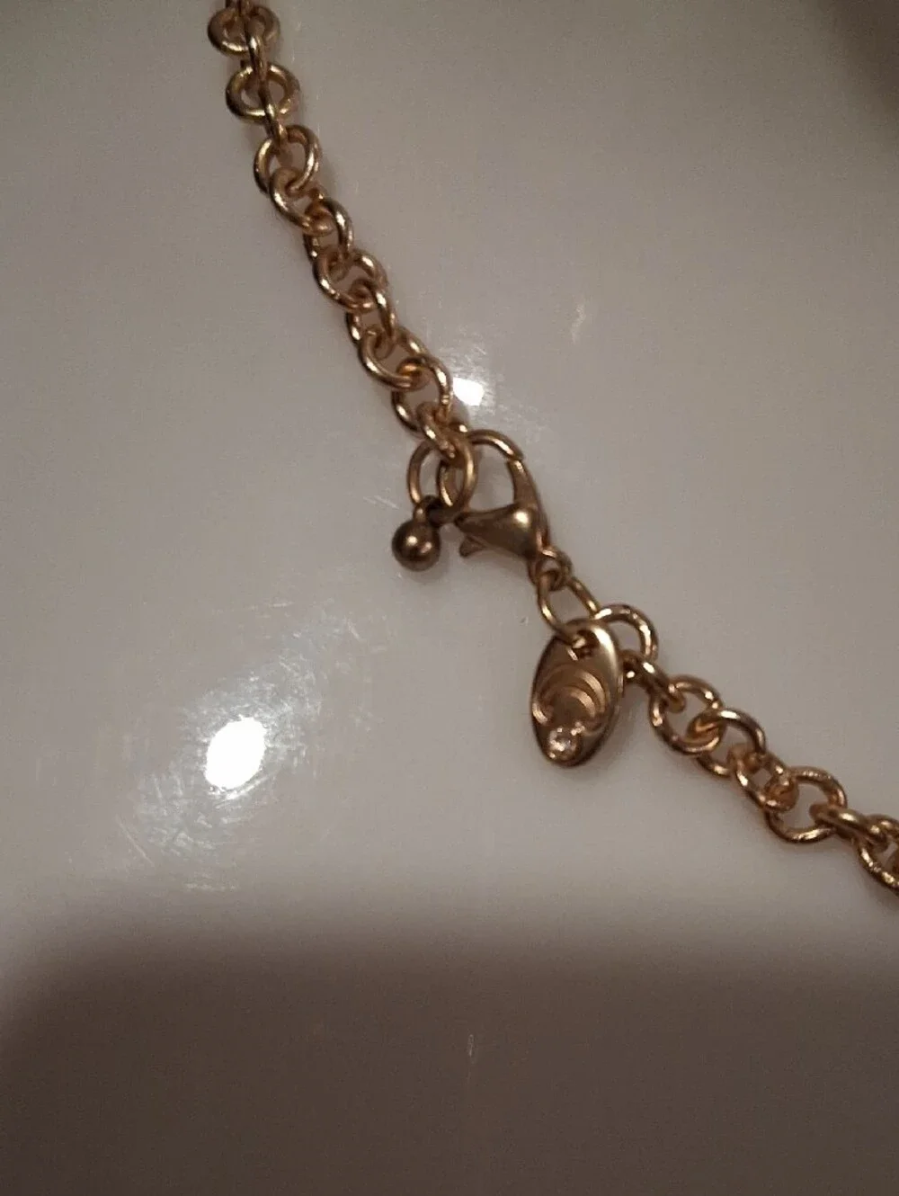 Charming Charlie Gold-Tone Collar Necklace with Peach Wrap Accent